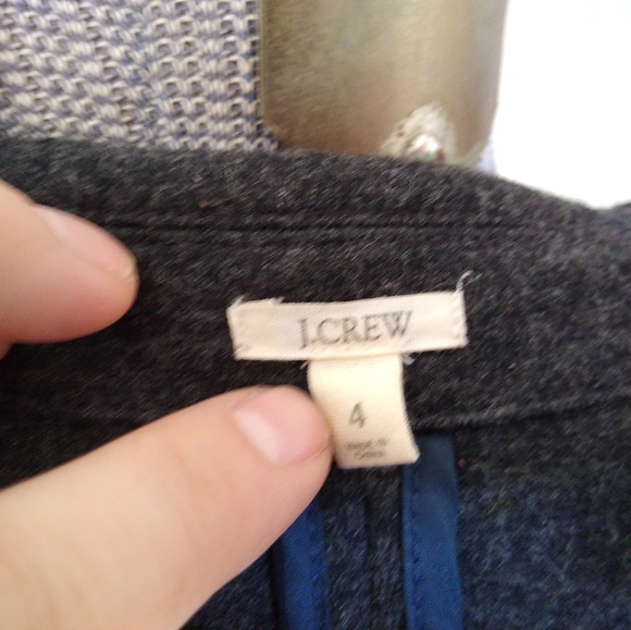 J. CREW Charcoal Gray wool Double Breasted Blazer - Picture 3 of 7